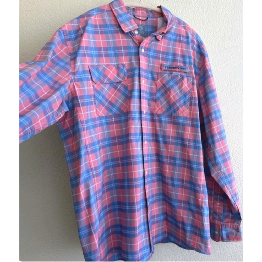 Vineyard Vines Performance Harbor Button Shirt Mens Lobster‎ Reef